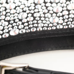 Prada Cleo Satin Crystal Shoulder Bag Black