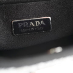 Prada Cleo Satin Crystal Shoulder Bag Black