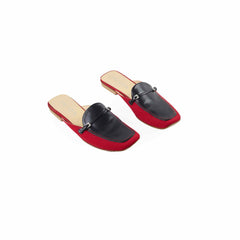 Prada Mules Navy Blue/Red Size 39