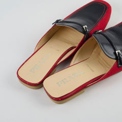 Prada Mules Navy Blue/Red Size 39