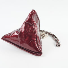Chanel Dumpling Burgundy Patent Wristlet Bag