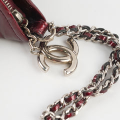 Chanel Dumpling Burgundy Patent Wristlet Bag