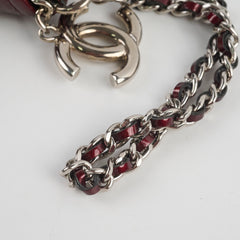 Chanel Dumpling Burgundy Patent Wristlet Bag