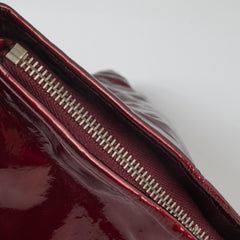Chanel Dumpling Burgundy Patent Wristlet Bag