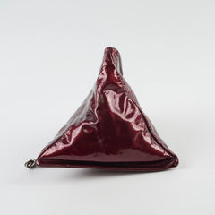 Chanel Dumpling Burgundy Patent Wristlet Bag