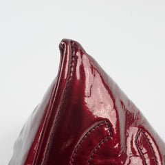 Chanel Dumpling Burgundy Patent Wristlet Bag