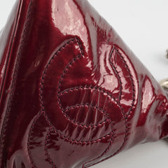Chanel Dumpling Burgundy Patent Wristlet Bag