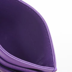 Christine Dior Card Holder Purple Lambskin
