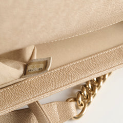 Chanel Medium Boy Caviar Champagne Gold