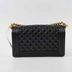 Chanel Caviar Old Medium Boy Black Series 28