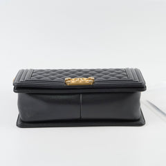 Chanel Caviar Old Medium Boy Black Series 28