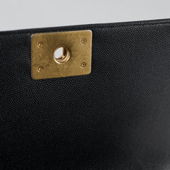 Chanel Caviar Old Medium Boy Black Series 28