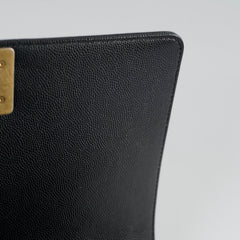 Chanel Caviar Old Medium Boy Black Series 28