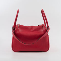Hermes Lindy 26 Clemence Rouge Casaque X Stamp