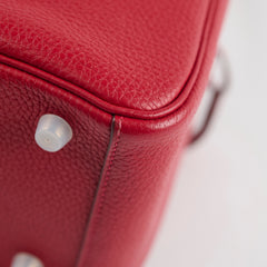 Hermes Lindy 26 Clemence Rouge Casaque X Stamp