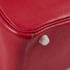 Hermes Lindy 26 Clemence Rouge Casaque X Stamp