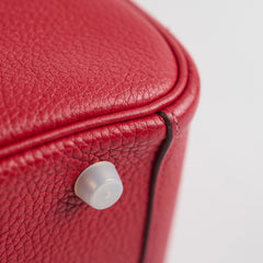 Hermes Lindy 26 Clemence Rouge Casaque X Stamp