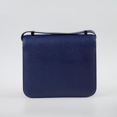 Hermes 24 Constance Epsom Blue Saphire X Stamp