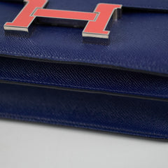 Hermes 24 Constance Epsom Blue Saphire X Stamp