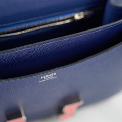 Hermes 24 Constance Epsom Blue Saphire X Stamp
