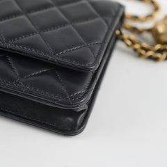 Chanel Wallet on Chain WOC Pearl Crush Lambskin Black