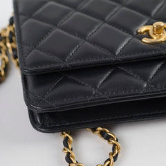 Chanel Wallet on Chain WOC Pearl Crush Lambskin Black