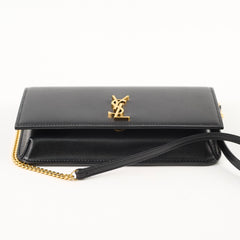 Saint Laurent Leather Phone Holder with Chain