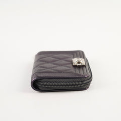 Chanel Boy Zip Coin Purse Iridescent Purple