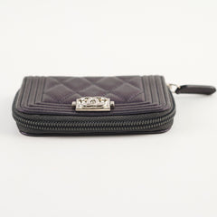 Chanel Boy Zip Coin Purse Iridescent Purple