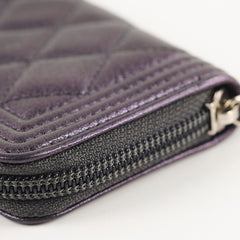 Chanel Boy Zip Coin Purse Iridescent Purple