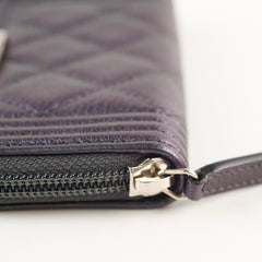 Chanel Boy Zip Coin Purse Iridescent Purple