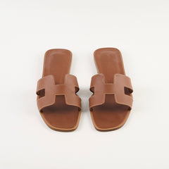 Hermes Oran Sandals Gold Size 35