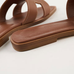 Hermes Oran Sandals Gold Size 35