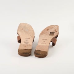 Hermes Oran Sandals Gold Size 35