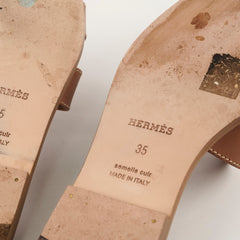 Hermes Oran Sandals Gold Size 35
