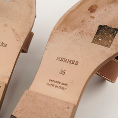 Hermes Oran Sandals Gold Size 35