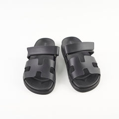 Hermes Chypre Sandals Black Size 37.5