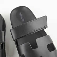 Hermes Chypre Sandals Black Size 37.5