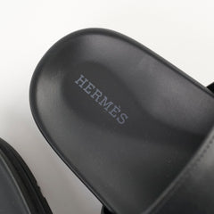 Hermes Chypre Sandals Black Size 37.5