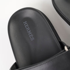 Hermes Chypre Sandals Black Size 37.5