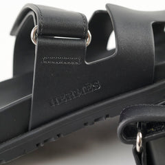 Hermes Chypre Sandals Black Size 37.5
