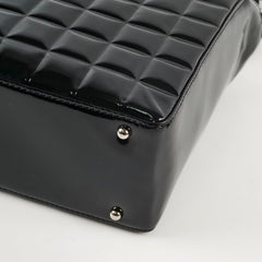 Chanel Chocolate Bar Patent Leather Shoulder Bag Black