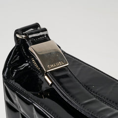 Chanel Chocolate Bar Patent Leather Shoulder Bag Black
