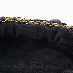 Chanel 22 Medium Camellia Velvet Black Microchipped