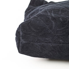 Chanel 22 Medium Camellia Velvet Black Microchipped