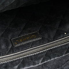 Chanel 22 Medium Camellia Velvet Black Microchipped