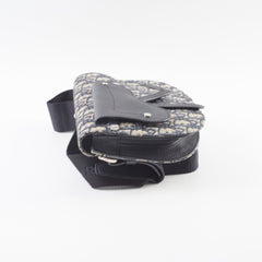 Dior Mens Saddle Body Bag Oblique Navy