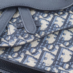 Dior Mens Saddle Body Bag Oblique Navy