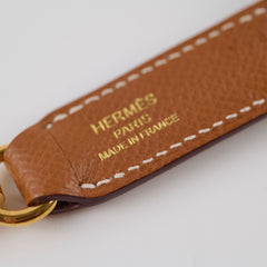 Hermes Strap Extender/Silk Attachment/Key Charm Epsom Gold - Stamp Y