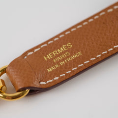 Hermes Strap Extender/Silk Attachment/Key Charm Epsom Gold - Stamp Y